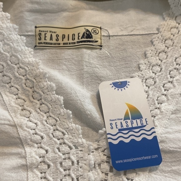 NEW Sea Spice women’s bathing suit white size XL coverup resort beach cr… - Picture 6 of 7